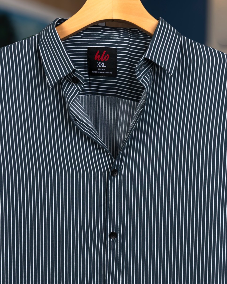 White With Black Stripes Print Shirt