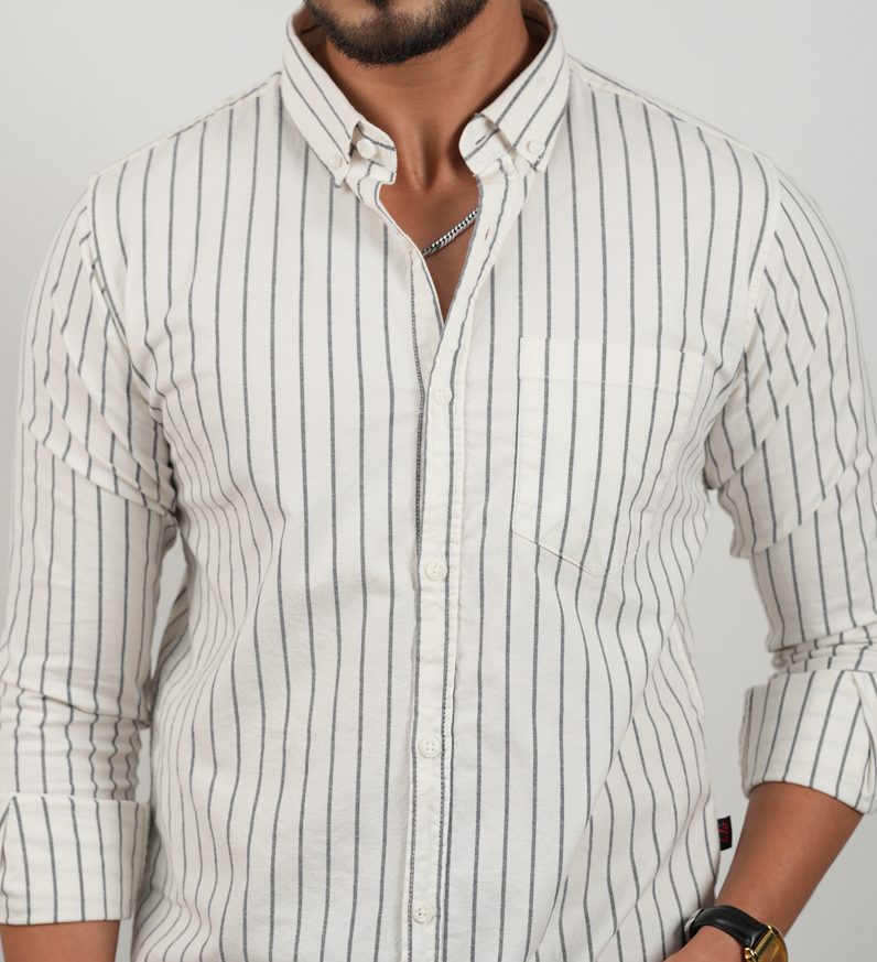 White with Black Stripes Premium Shirt