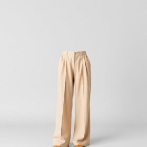 Wide-Leg Pleated Trouser